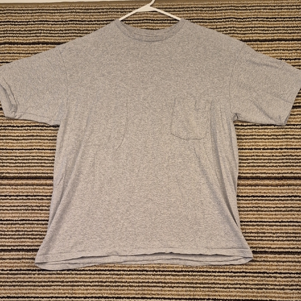 GAP Grey Solid Cotton Pocket T USA Single Stitch XL Mens T Shirt VTG